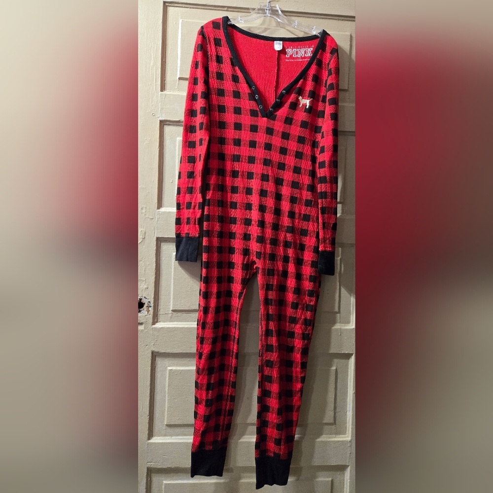 Red Plaid Women's Onesie Pajama